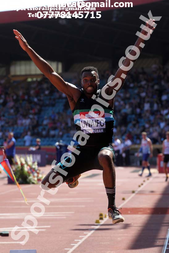 Mens long jump, 2019 Muller British Championships, Alexander Stadium, Birmingham. Photo: David T. Hewitson/Sports for All Pics